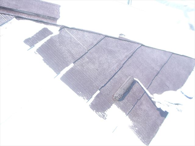 ス－パ－セランマイルドＩＲで屋根の上塗り