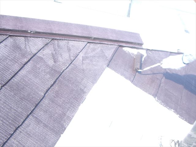ス－パ－セランマイルドＩＲで屋根の上塗り