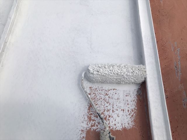 水戸市屋根塗装青クールアクア プライマー