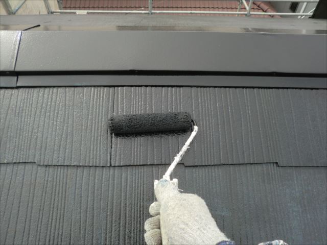 屋根着色2回目仕上げ塗装、クールタイトＳI