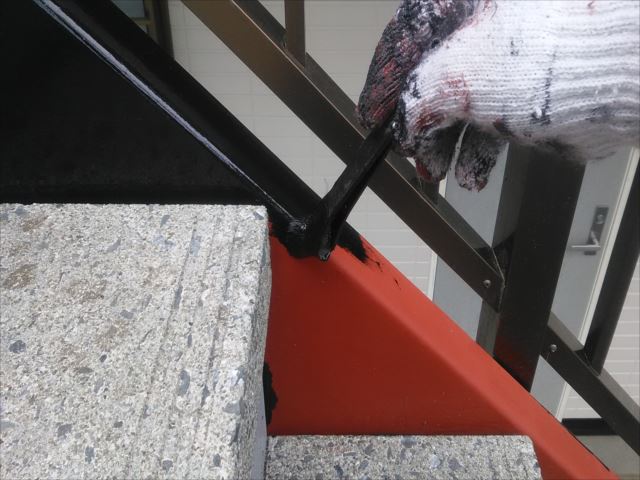階段ササラ塗装