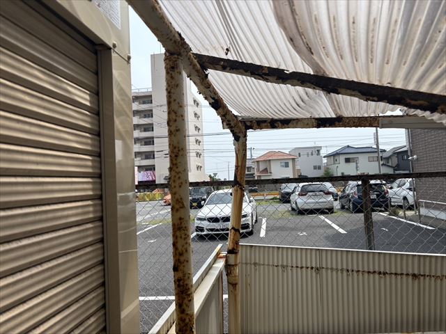 日立市　自転車置き場倒壊