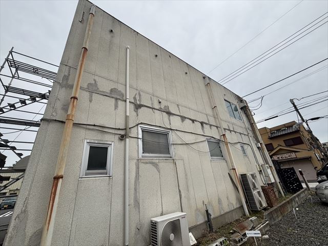 笠間市紡錘工事外壁状態