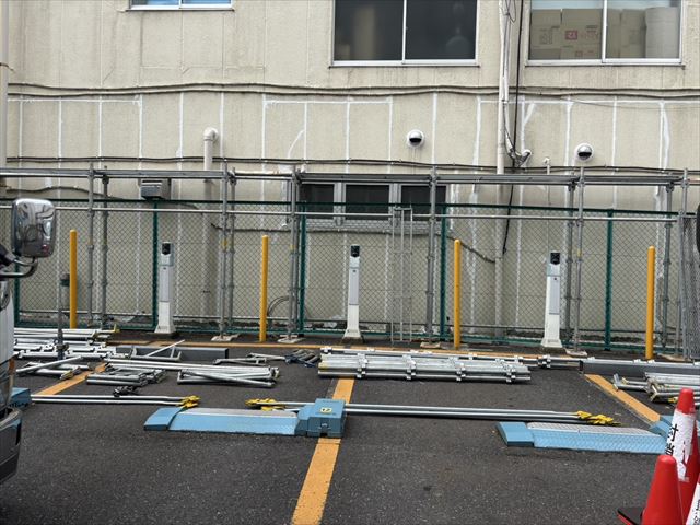 水戸市南町外壁塗装足場