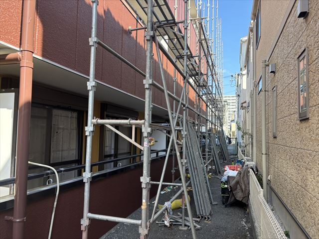 取手市大規模足場解体