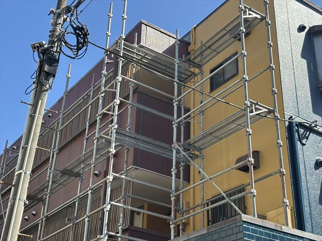 取手市大規模足場解体