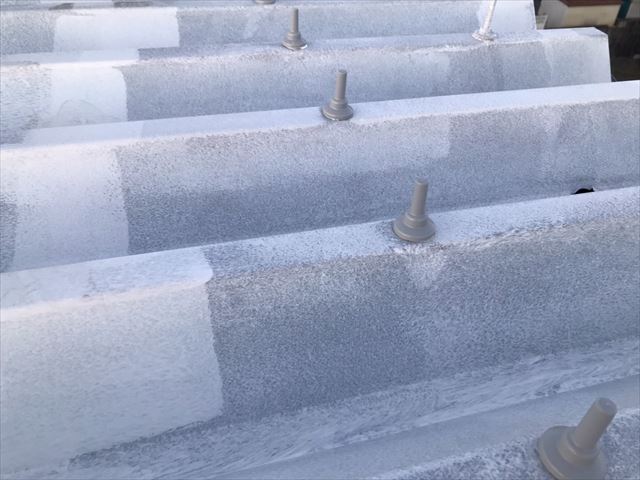水戸折板屋根遮熱シリコン塗装