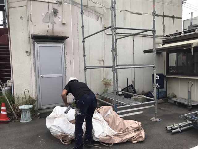 昇降足場解体