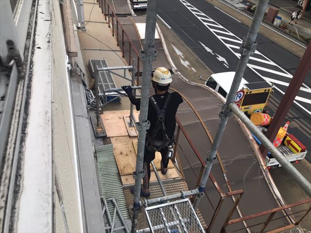 水戸市南町外壁塗装足場