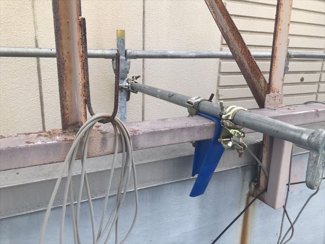 水戸市南町外壁塗装足場