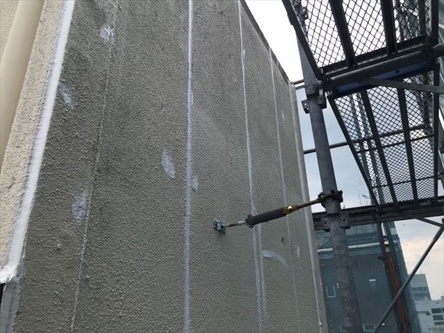 水戸市南町外壁塗装足場