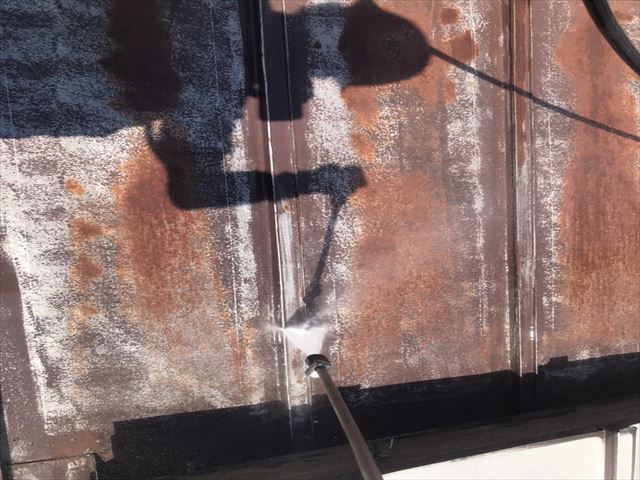笠間市瓦棒屋根高圧洗浄